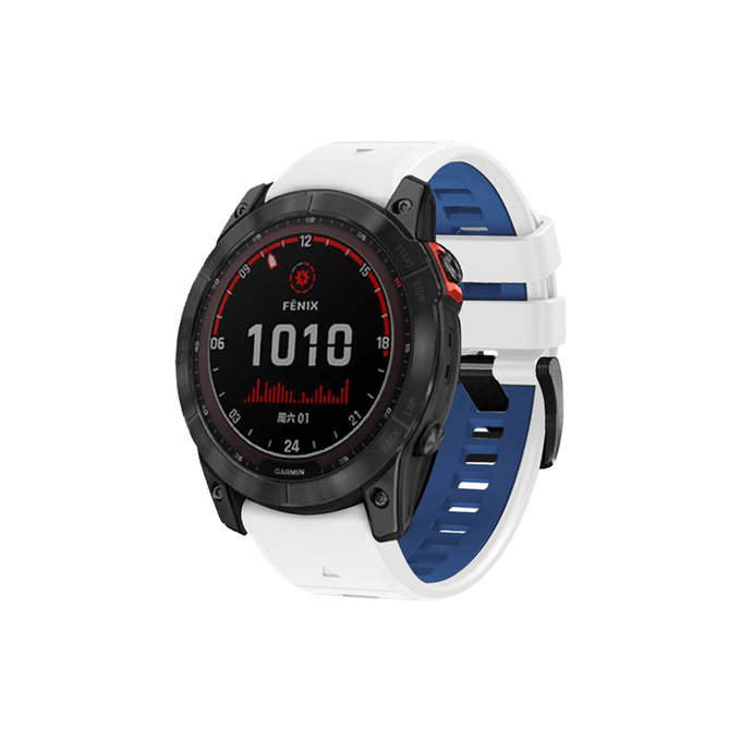 Δίχρωμο Λουράκι Σιλικόνης για Garmin (QuickFit 22mm) | Λευκό | White | FixPremium