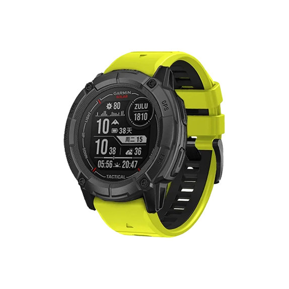 Δίχρωμο Λουράκι Σιλικόνης για Garmin (QuickFit 26mm) | Πράσινο | Green | FixPremium