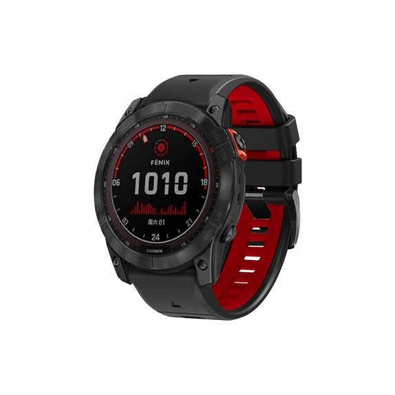 Δίχρωμο Λουράκι Σιλικόνης για Garmin (QuickFit 26mm) | Μαύρο | Black | FixPremium