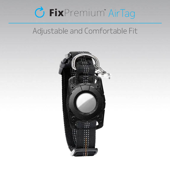Κολάρο AirTag για Σκύλους και Γάτες, Μαύρο | Black | FixPremium