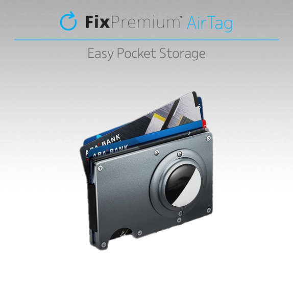 Πορτοφόλι Άνθρακα με Κλιπ για AirTag | μπλε | Blue | FixPremium