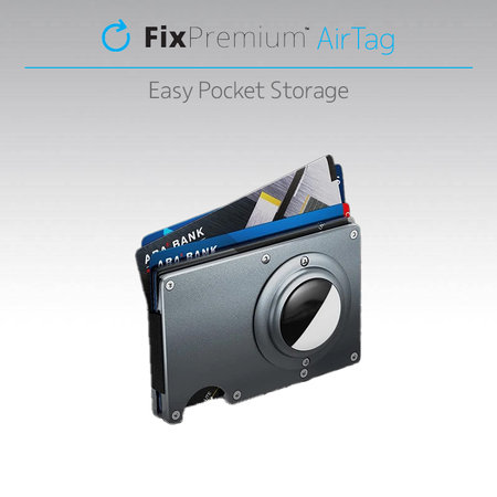 Πορτοφόλι Άνθρακα με Κλιπ για AirTag | μπλε | Blue | FixPremium