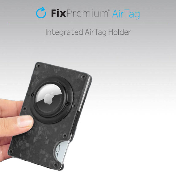 Πορτοφόλι Άνθρακα με Κλιπ για AirTag | μπλε | Blue | FixPremium