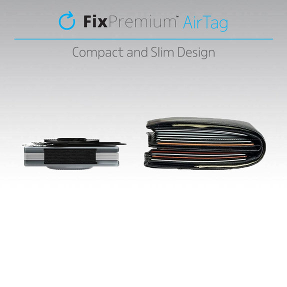 Πορτοφόλι Άνθρακα με Κλιπ για AirTag | μπλε | Blue | FixPremium