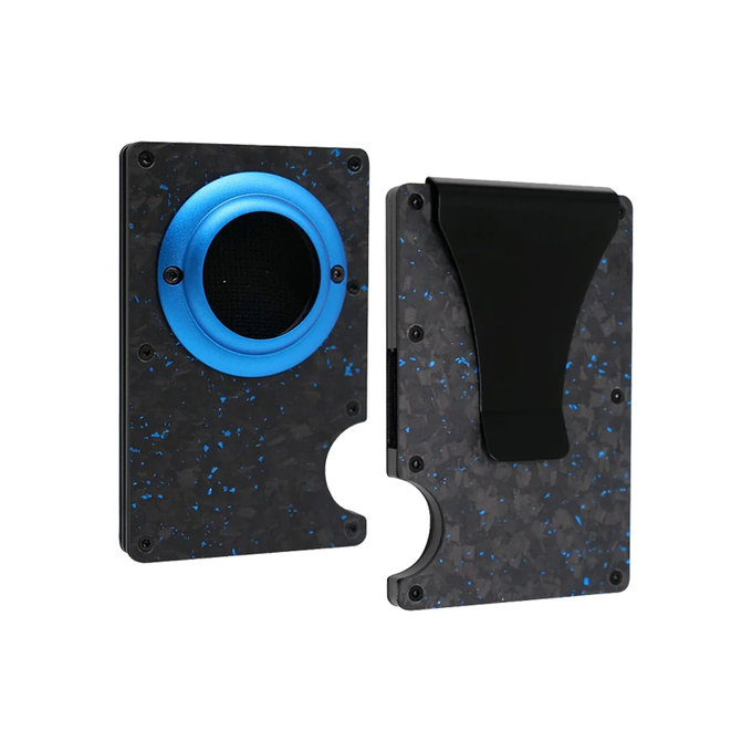 Πορτοφόλι Άνθρακα με Κλιπ για AirTag | μπλε | Blue | FixPremium