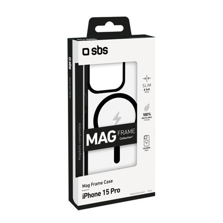 Θήκη Mag Frame με MagSafe για iPhone 15 Pro, Μαύρο, Black, SBS