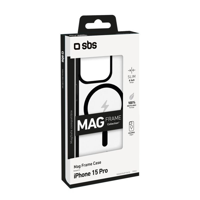 Θήκη Mag Frame με MagSafe για iPhone 15 Pro, Μαύρο, Black, SBS