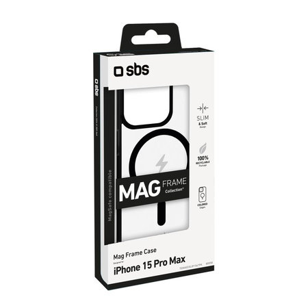 Θήκη Mag Frame με MagSafe για iPhone 15 Pro Max, Μαύρο, Black, SBS