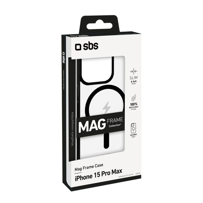 Θήκη Mag Frame με MagSafe για iPhone 15 Pro Max, Μαύρο, Black, SBS