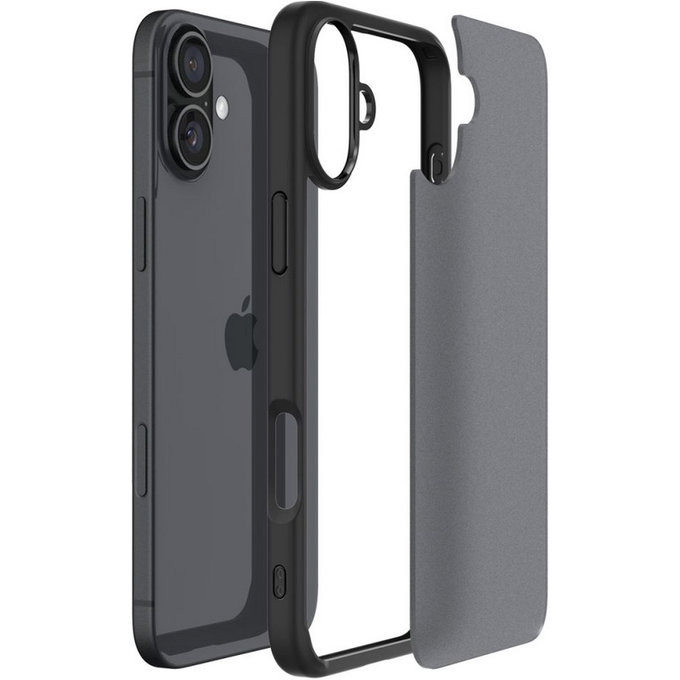 Θήκη Ultra Hybrid για iPhone 16 | Ματ Transparent | Frost Black | Spigen