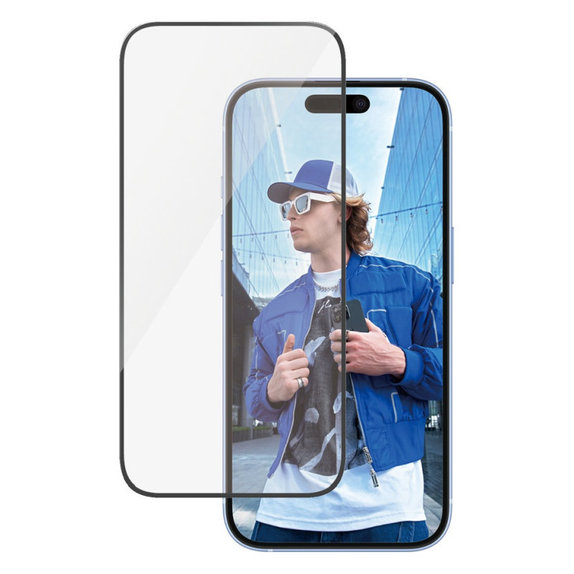 Σκληρυμένο γυαλί UWF με εφαρμογέα για iPhone 16/15, Μαύρο, PanzerGlass