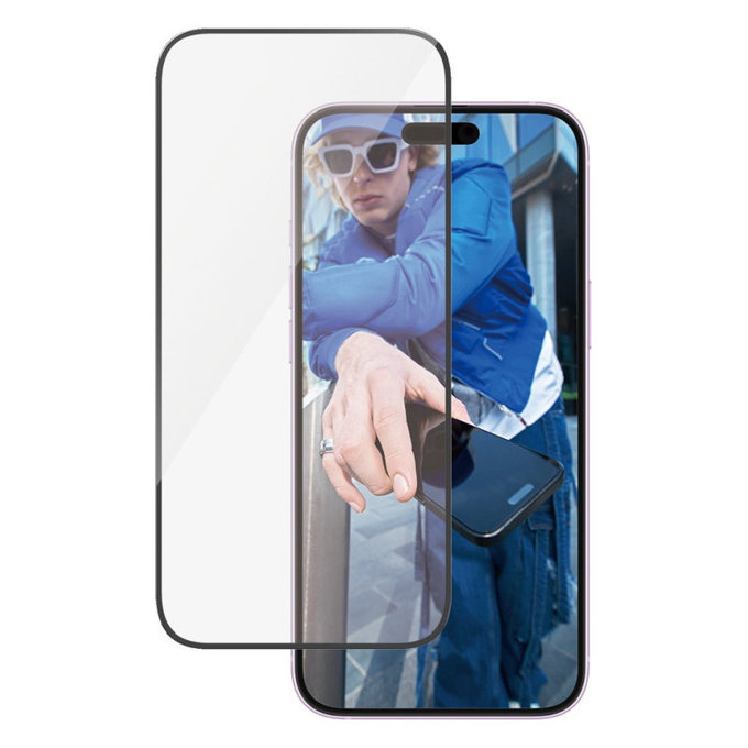 Προστατευτικό γυαλί UWF με εφαρμογέα για iPhone 16 Plus/15 Plus, Μαύρο, PanzerGlass