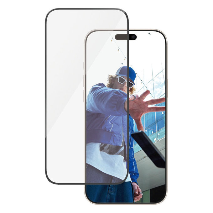 Προστατευτικό γυαλί UWF με εφαρμογέα για iPhone 16 Pro Max, Μαύρο, PanzerGlass