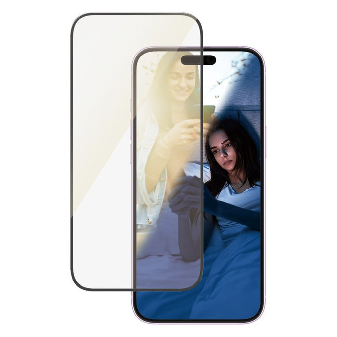 Προστατευτικό γυαλί UWF Eyecare με εφαρμογέα για iPhone 16 Plus/15 Plus, Μαύρο, PanzerGlass