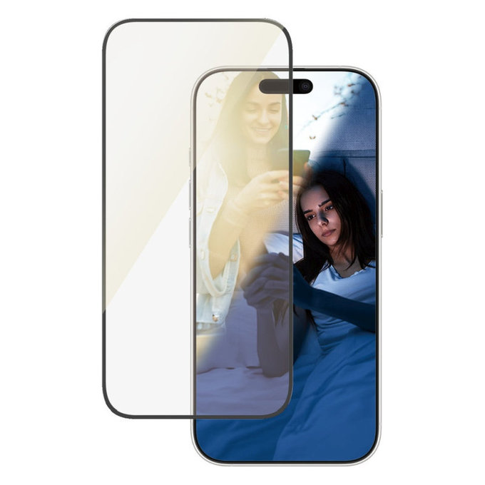 Προστατευτικό γυαλί UWF Eyecare με εφαρμογέα για iPhone 16 Pro, Μαύρο, PanzerGlass