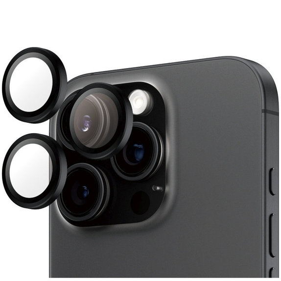 Προστατευτικό καλύμματος φακού Hoops για iPhone 16 Pro Max/16 Pro, Μαύρο, PanzerGlass