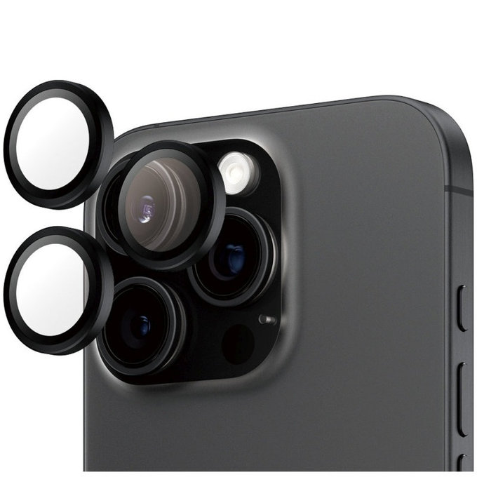 Προστατευτικό καλύμματος φακού Hoops για iPhone 16 Pro Max/16 Pro, Μαύρο, PanzerGlass
