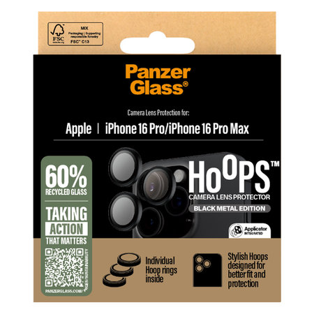 Θήκη Camera Lens Protector Hoops για iPhone 16 Pro και 16 Pro Max | Μαύρο | Black | PanzerGlass