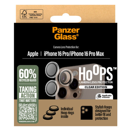 Θήκη Camera Lens Protector Hoops για iPhone 16 Pro και 16 Pro Max | Transparent | PanzerGlass