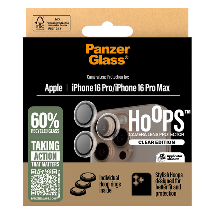 Θήκη Camera Lens Protector Hoops για iPhone 16 Pro και 16 Pro Max | Transparent | PanzerGlass
