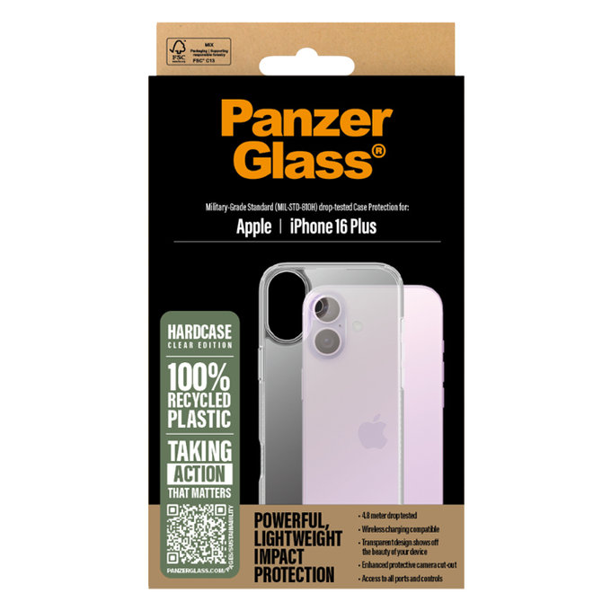 Θήκη HardCase για iPhone 16 Plus | Transparent | PanzerGlass