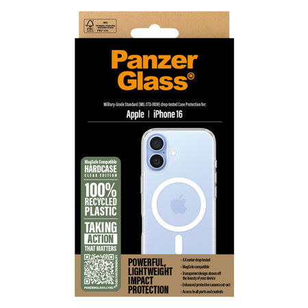 Θήκη HardCase με MagSafe για iPhone 16 | Transparent | PanzerGlass
