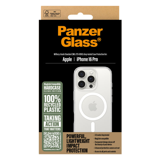 Θήκη HardCase με MagSafe για iPhone 16 Pro | Transparent | PanzerGlass