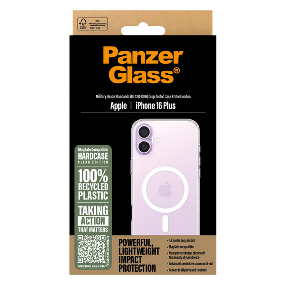 Θήκη HardCase με MagSafe για iPhone 16 Plus | Transparent | PanzerGlass