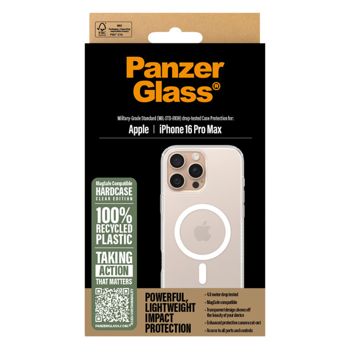 Θήκη HardCase με MagSafe για iPhone 16 Max Pro | Transparent | PanzerGlass