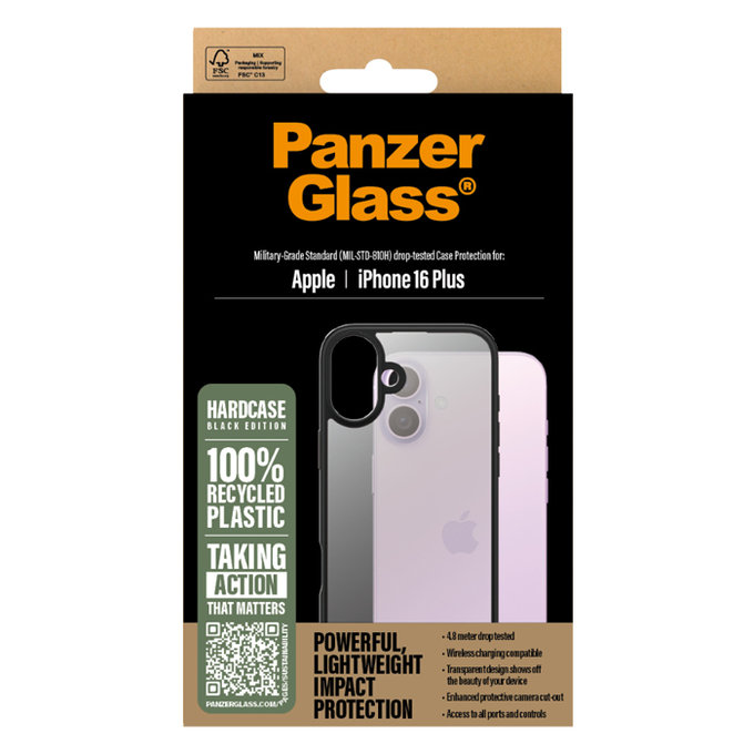 Θήκη HardCase για iPhone 16 Plus | Μαύρο | Black | PanzerGlass