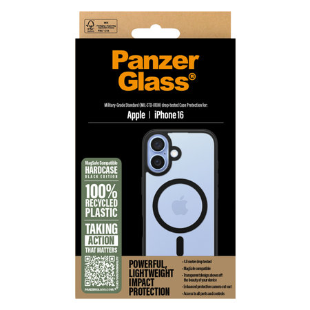 Θήκη HardCase με MagSafe για iPhone 16 | Μαύρο | Black | PanzerGlass