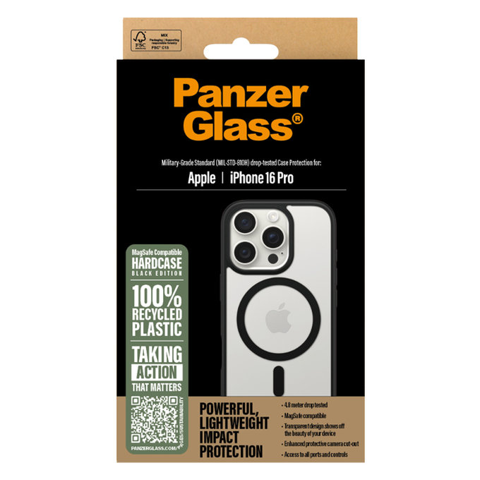 Θήκη HardCase με MagSafe για iPhone 16 Pro | Μαύρο | Black | PanzerGlass