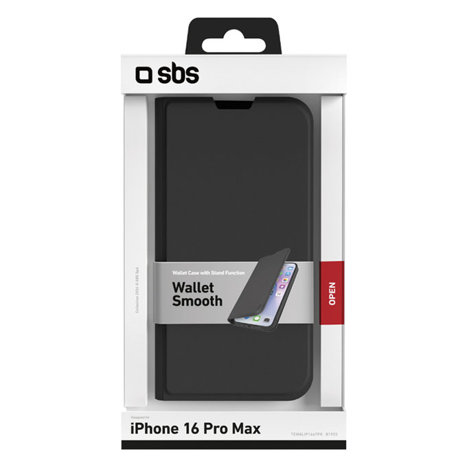 Θήκη Book Wallet Smooth για iPhone 16 Pro Max | Μαύρο | Black | SBS