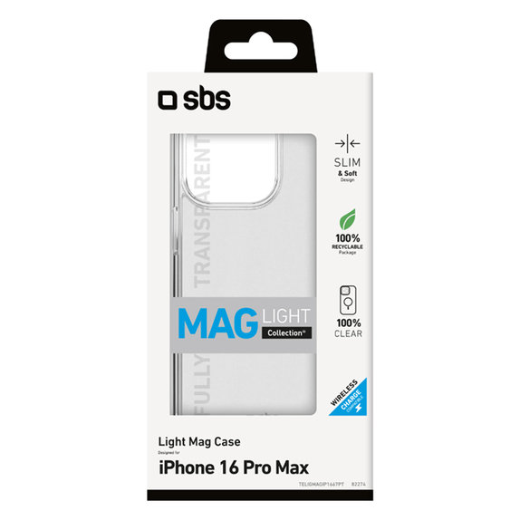 Θήκη Light Mag με MagSafe για iPhone 16 Pro Max | Transparent | SBS