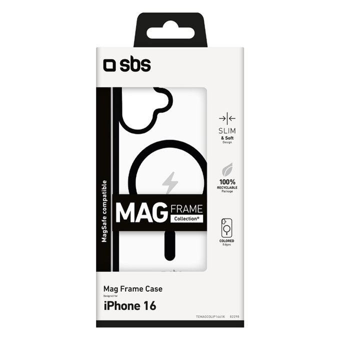 Θήκη Mag Frame με MagSafe για iPhone 16 | Μαύρο | Black | SBS