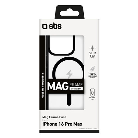 Θήκη Mag Frame με MagSafe για iPhone 16 Pro Max | Μαύρο | Black | SBS