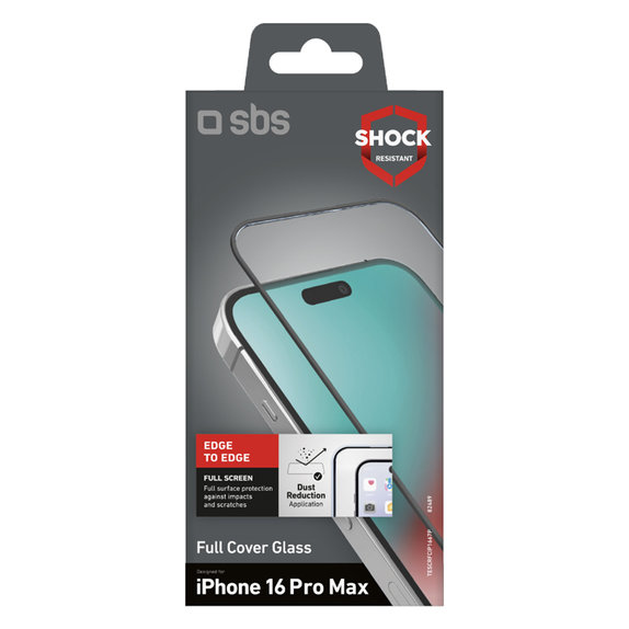 Προστατευτικό Γυαλί Full Cover για iPhone 16 Pro Max | μαύρο | Black | SBS