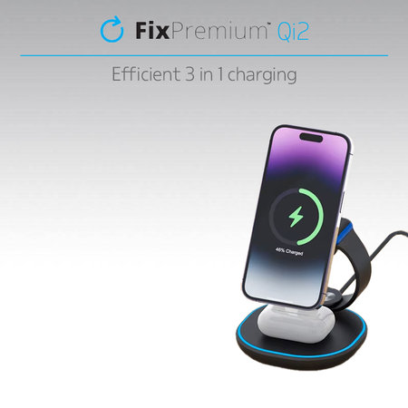 Θήκη MagSafe Charging Stand με Qi2 | Μαύρο | Black | FixPremium