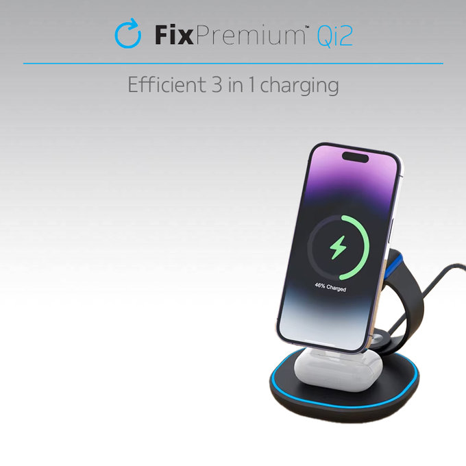 Θήκη MagSafe Charging Stand με Qi2 | Μαύρο | Black | FixPremium