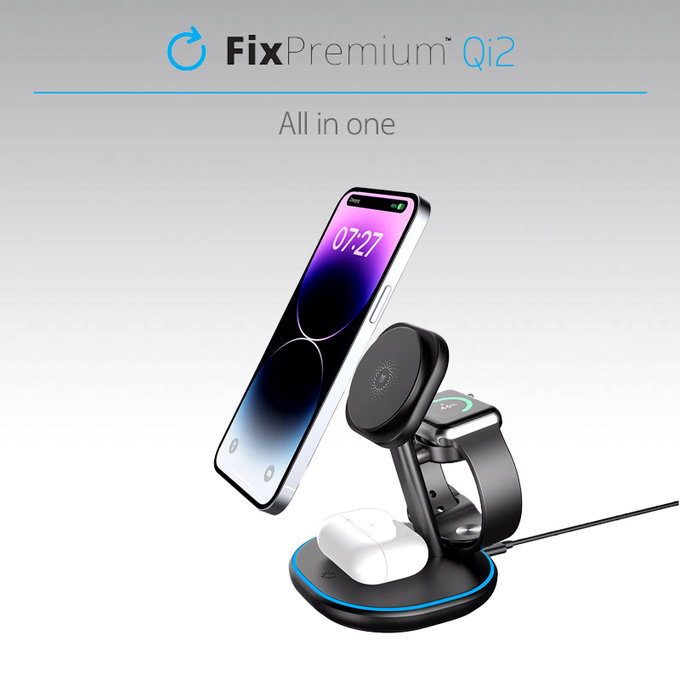 Θήκη MagSafe Charging Stand με Qi2 | Μαύρο | Black | FixPremium