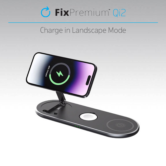 Βάση Φόρτισης με Qi2 για iPhone, Watch & AirPods | Μαύρο | Black | FixPremium