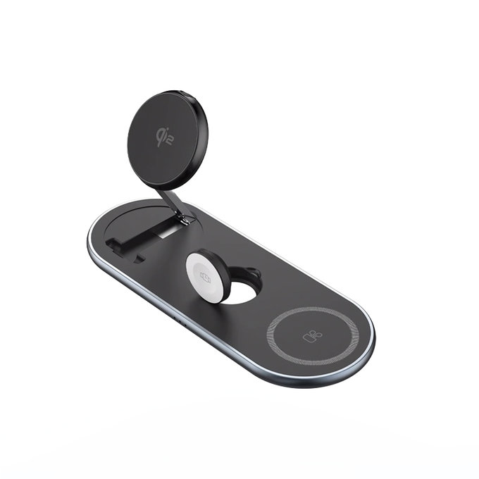 Βάση Φόρτισης με Qi2 για iPhone, Watch & AirPods | Μαύρο | Black | FixPremium