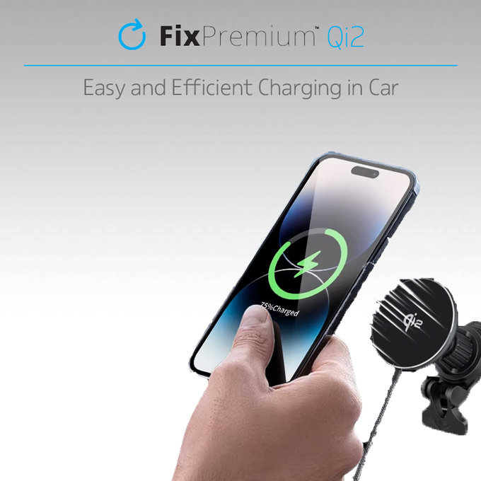 Θήκη MagSafe Car Charger με Qi2 | Μαύρο | Black | FixPremium