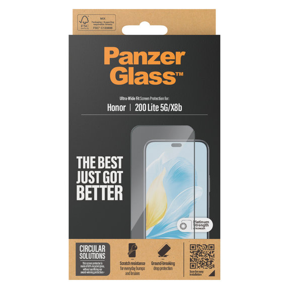 Σκληρυμένο γυαλί UWF για Honor 200 Lite, Μαύρο, PanzerGlass