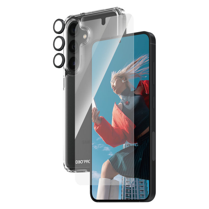 Bundle Hoops + Σκληρυμένο γυαλί UWF + Hard Case D3O για Samsung Galaxy S24, PanzerGlass