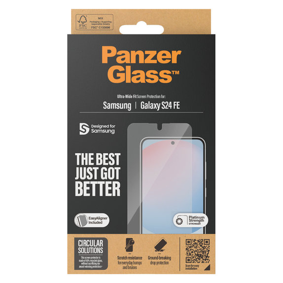 Σκληρυμένο γυαλί UWF με εφαρμογέα για Samsung Galaxy S24 FE, Διάφανο, PanzerGlass