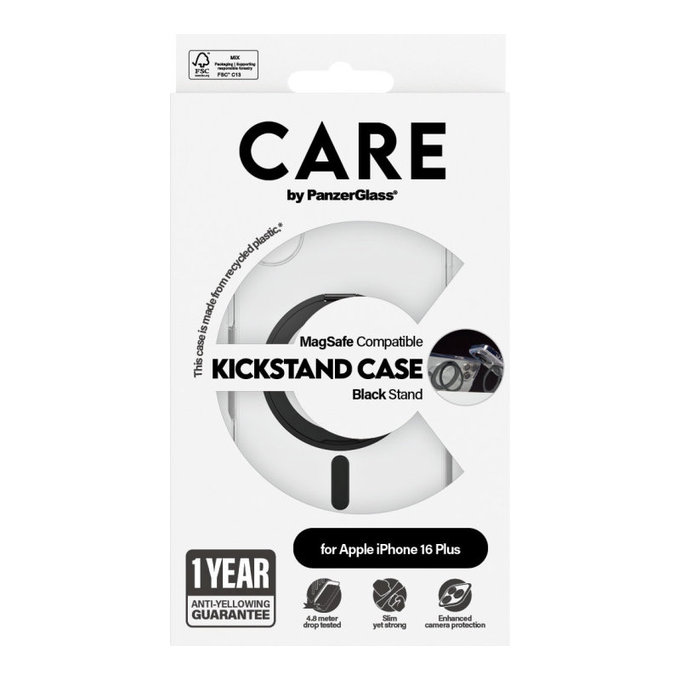 Θήκη Kickstand με MagSafe για iPhone 16 Plus, Μαύρο, CARE