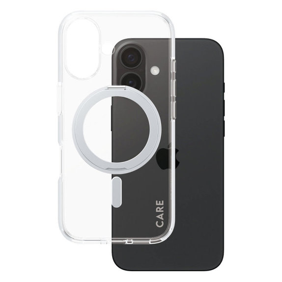 Θήκη Kickstand με MagSafe για iPhone 16, Ασημί, CARE