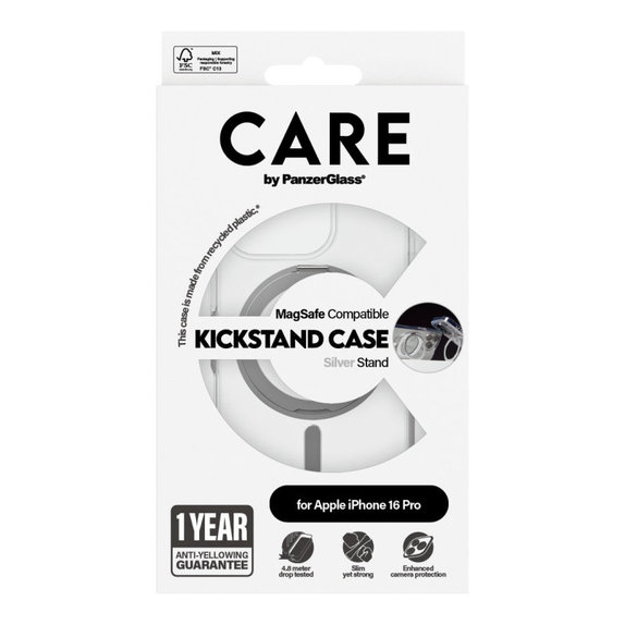 Θήκη Kickstand με MagSafe για iPhone 16 Pro, Ασημί, CARE