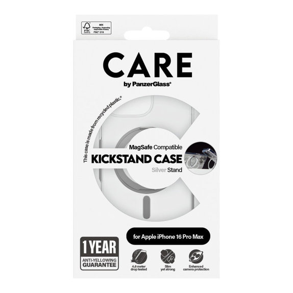 Θήκη Kickstand με MagSafe για iPhone 16 Pro Max, Ασημί, CARE
